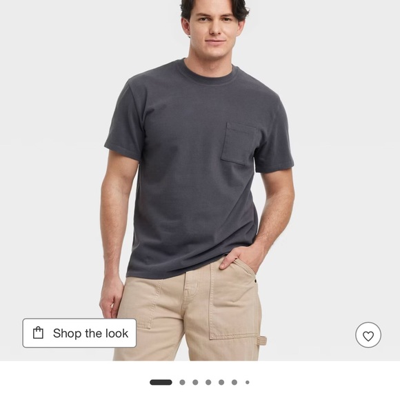 NWT - 2pcs Goodfellow & Co Men’s Cotton T-shirt w/pocket black size large - Picture 4 of 7